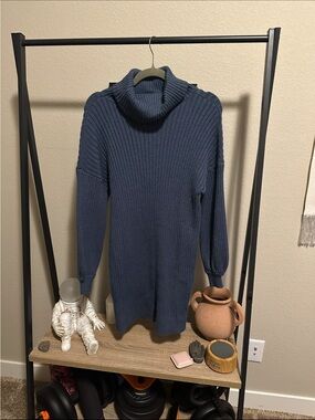 Vici Ribbed Turtleneck Sweater Dress